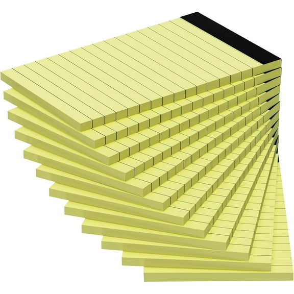 12 Pack Note Pads 3x5 Inch, Small Notepad, Pocket Notepads for Daily Planning, Memo Pads Lined Paper for Grocery List Shopping List, Perforated Yellow Writing Pads, Scratch Pads, 30 Sheet/Note Pad