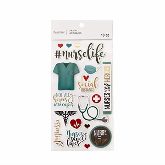 12 Pack: Nurse Life Dimensional Stickers by Recollections