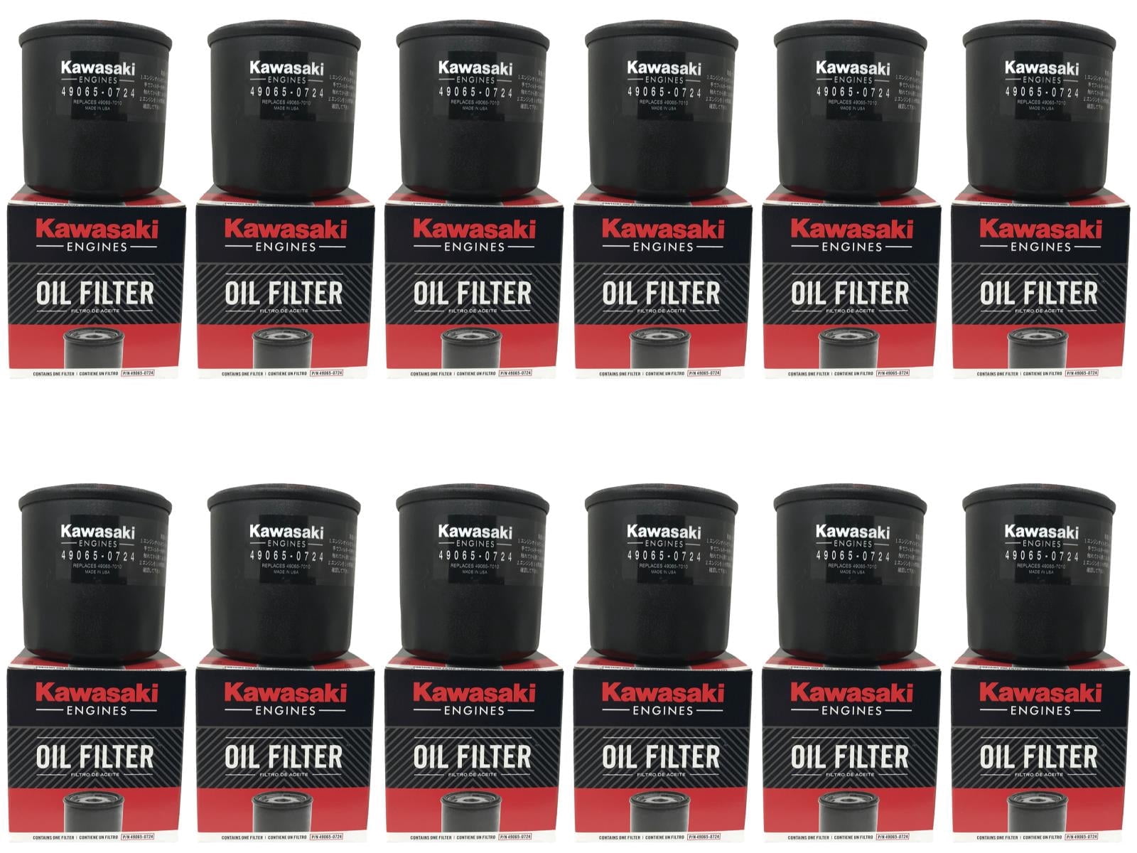 12 Pack OEM Kawasaki Oil Filter 49065-0734 (replaces 49065-7010 / 49065-0724)