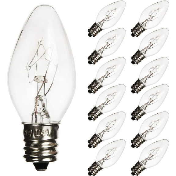 12 Pack OHLGT Salt Lamp Light Bulbs 120V，15 Watt, Himalayan Salt Lamp Original Replacement Bulbs E12 Socket Long Lasting Incandescent Bulbs