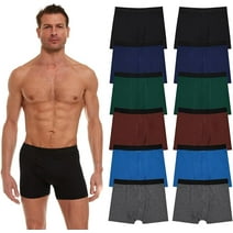 12 Pack Of Men's 100% Cotton Boxer Briefs Underwear, Great for Homeless Shelters Donations, Assorted Colors (Small, Assorted Bright Colors)