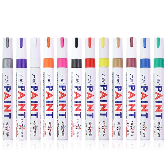 12 Pack Oil Based Paint Marker Pens Permanent For Tire Rubber Metal Glass Wood And Plastic