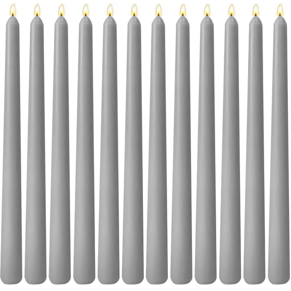 12-Pack Olive Green Taper Candles 10 Inch Unscented Dripless Long-Lasting Burn Time 7-8 Hours Home Decor for Christmas Spring St Patricks Day