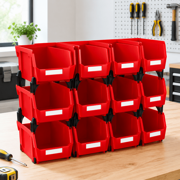 12 Pack Open Front Storb 11x5x5 In Stackable Garred