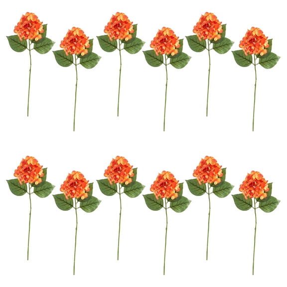 Ashland Orange Hydrangea Stem, 12 Pack