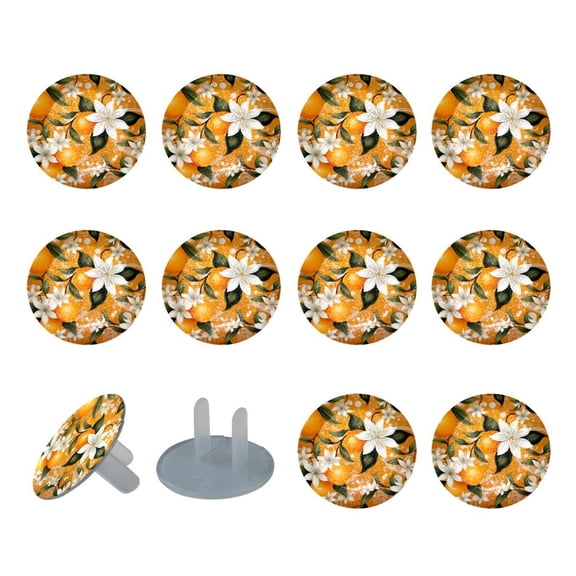 12 Pack Orange Outlet Covers Baby Proofing Socket Protectors Child Safety Plug Caps Guard against electric shock for US 2-Prong