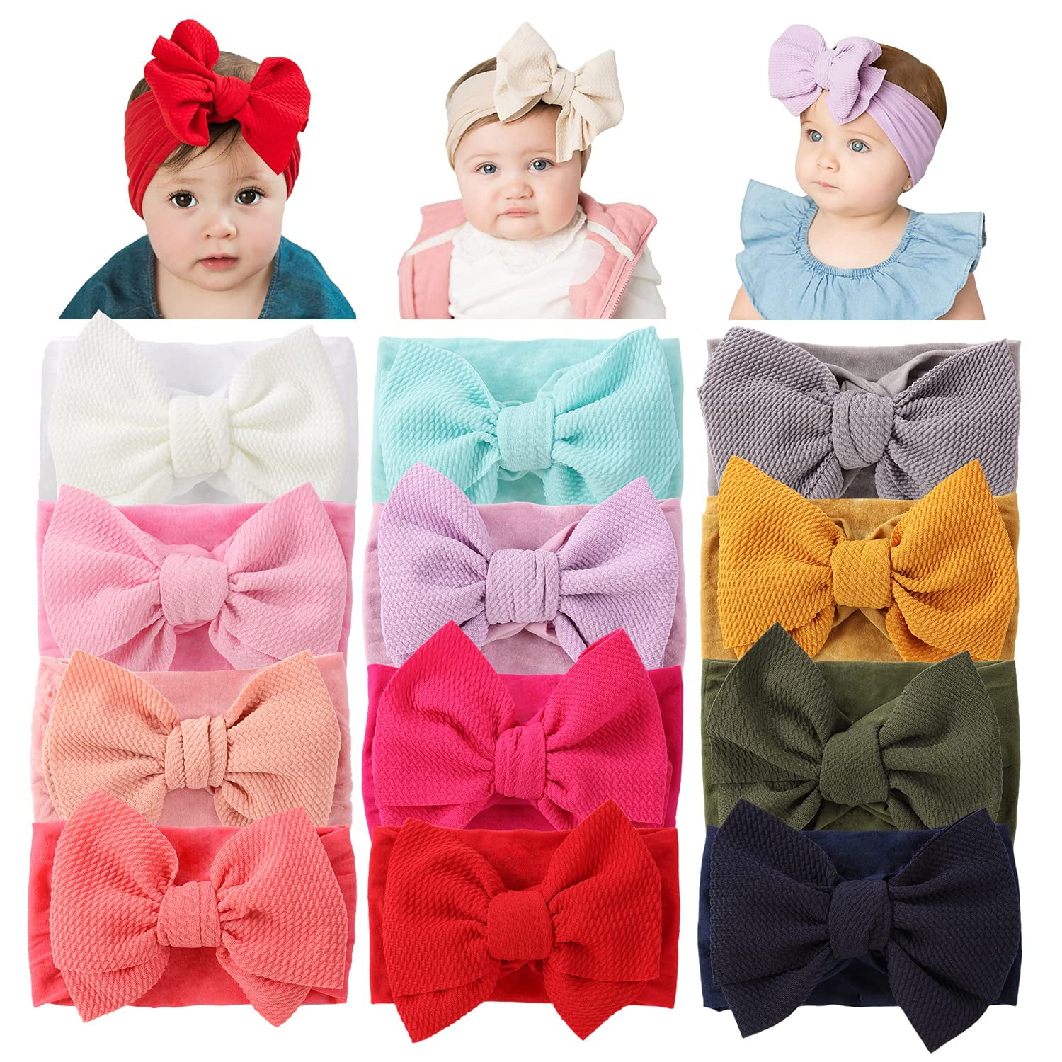 Skinny Nylon Baby Headbands, ONE SIZE Fits All Baby Girl Headbands