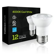 12 Pack PAR16 LED Light Bulbs, 7W(50W Equivalent.), Dimmable, E26 Base