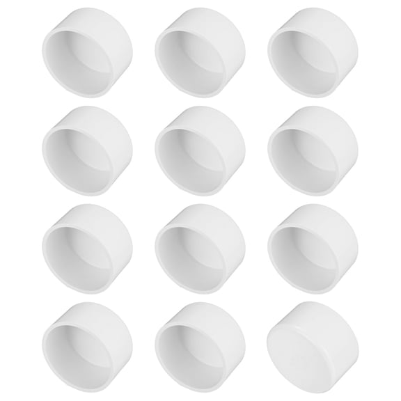 12-Pack Pipe End Cap Fitting, 2 Inch Furniture Grade Pipe End Cap Plug for DIY Garden Shelf [White]