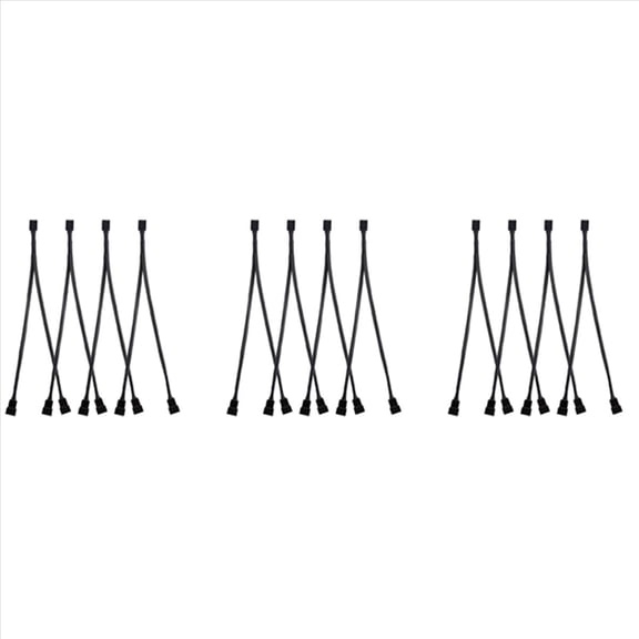 12 Pack PWM Fan Splitter Cable Y Computer PC Power 4 Pin 1 to 2 Converter, Black Sleeved Braided