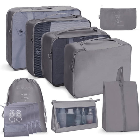 12 Pack Packing Cubes Set - Luggage Packing Organizers for Travel Accessories Must-Have Compression Cubes for Neat Luggage Fits Carry-Ons, Suitcases & Backpacks
