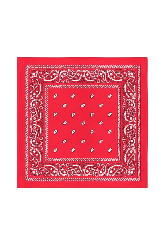 12-Pack Paisley 100% Cotton Double Sided Bandanas (Red)