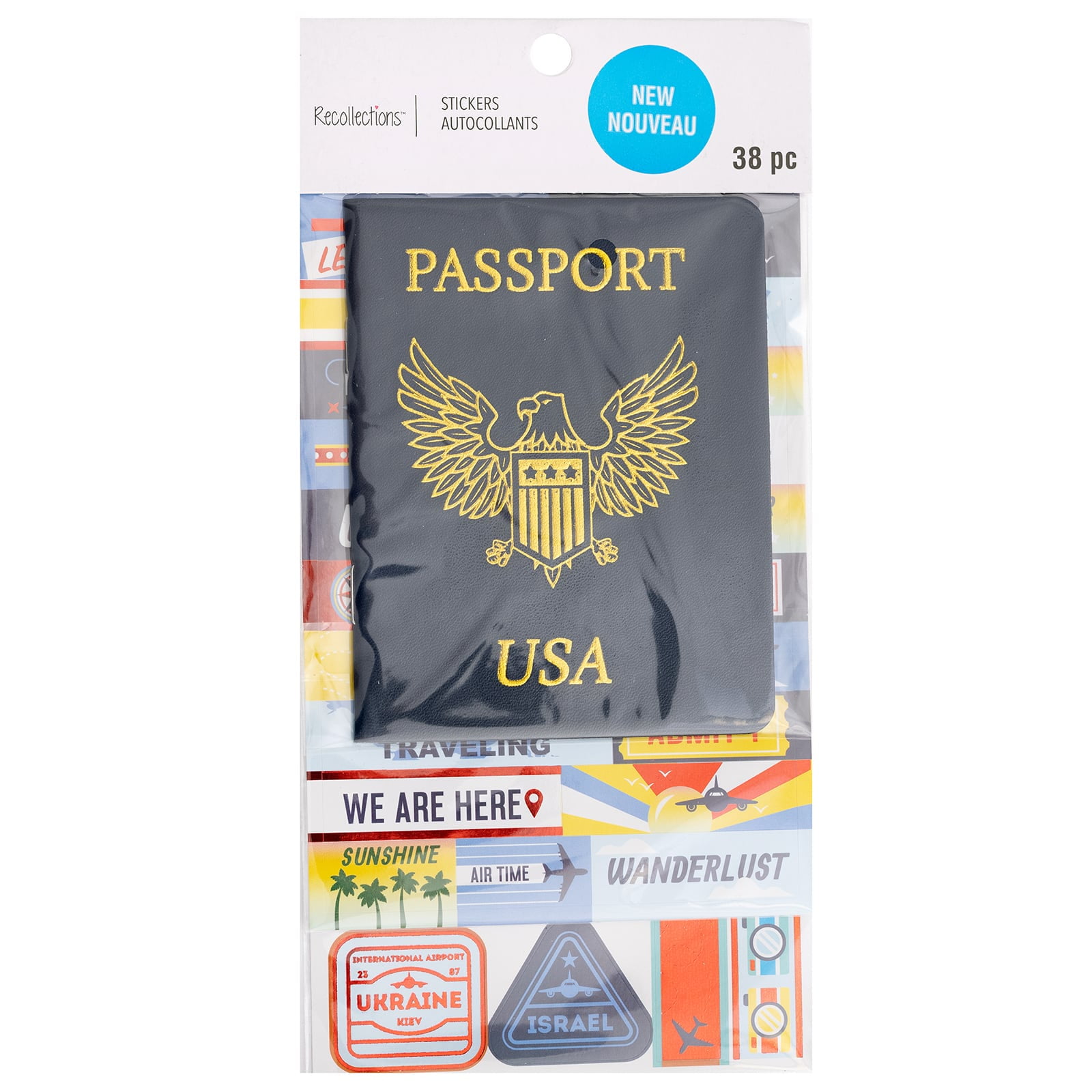 Recollections Passport & Travel Stickers, 12 Pack