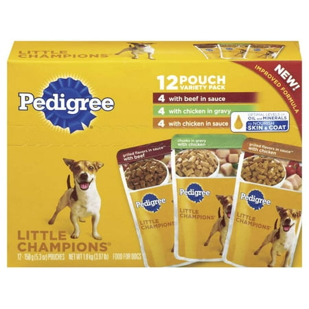 (12 Pack) Pedigree Little Champions Grilled Flavors In Sauce Variety Pack Wet Dog Food, 5.3 Oz
