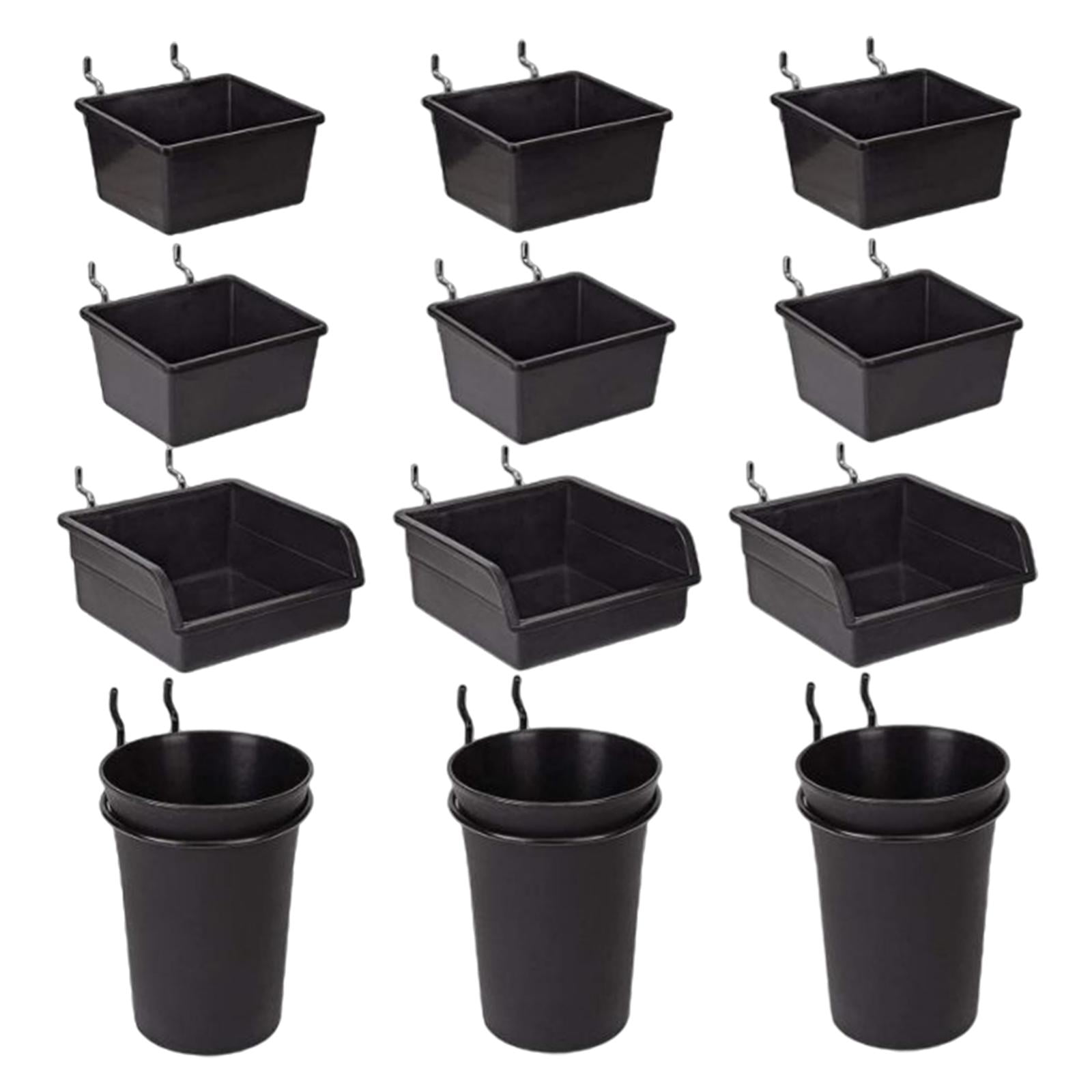 12 Pack Pegboard Bins Organizer Peg Hooks Heavy Duty Plastic for Garage and Workshop Tool Storage System