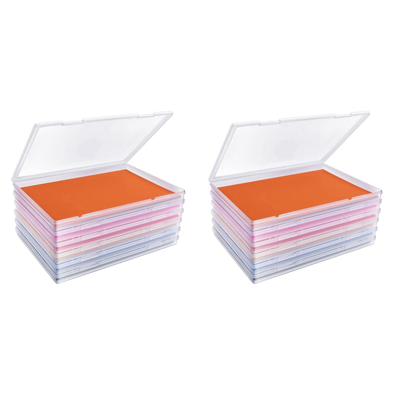 12 Pack Photo Storage Box, Fits 8In X 10In Photo, Scrapbook Paper Storage with Snap-Tight