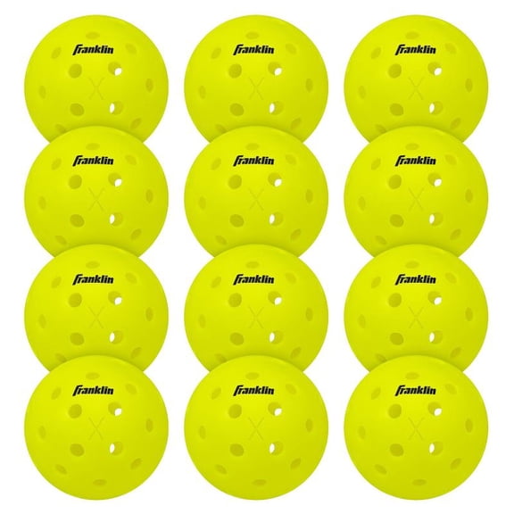 12-Pack Pickleballs with Durable Polyethylene Shell for Consistent Bounce, Outdoor Play, and Competitive or Recreational Pickleball Games