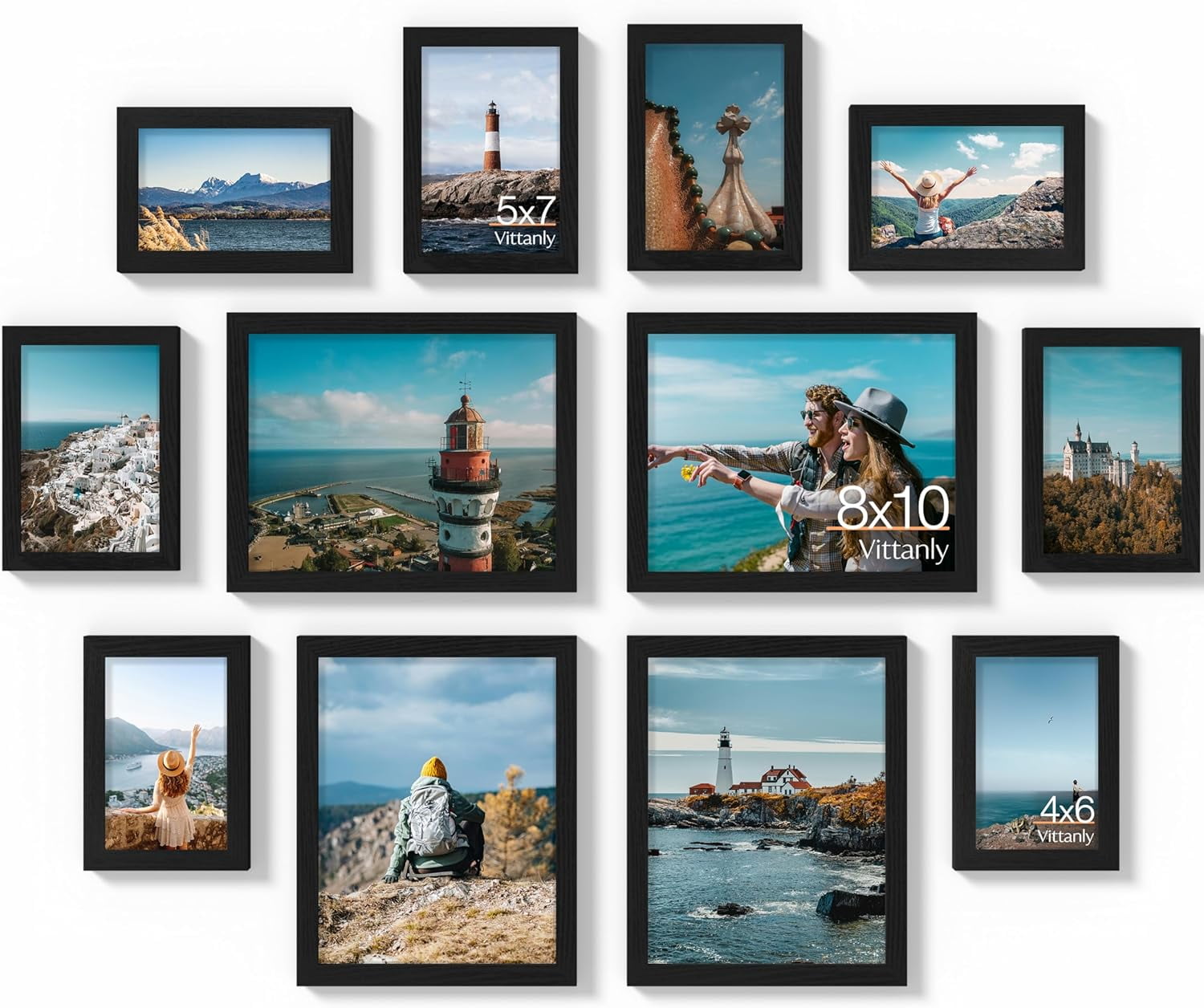 12 Pack Picture Frames Collage Wall Decor for Mounting or Tabletop ...