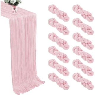 Memorable Pix 120 x 35 Inch Reversible Art Deco Rustic Farmhouse Pink Fabric Table Runners (12 Count)