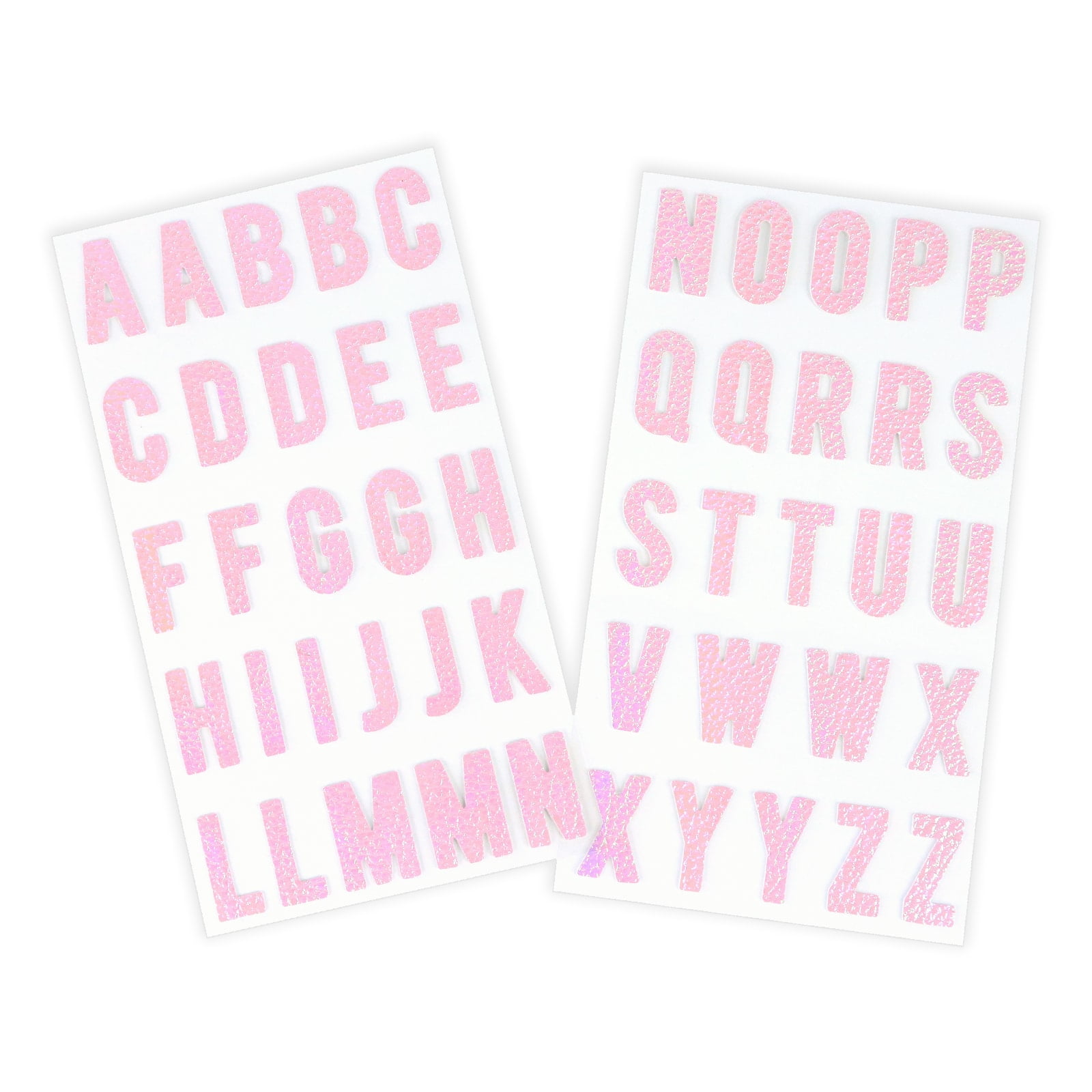 Recollections Pink Iridescent Fabric Alphabet Stickers, 12 Pack