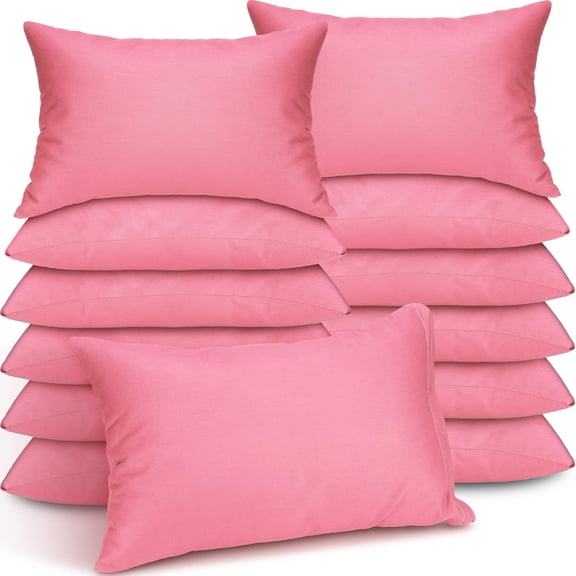 12 Pack Pink Mini Cotton Travel Pillows Bulk for Nap, Pet Use and Travel