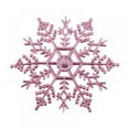 thumbnail image 1 of 12 Pack Pink Snowflake Ornaments Plastic Glitter Snow Flakes Ornaments for Winter Christmas Tree Decorations Size Varies Craft Snowflakes, 1 of 9