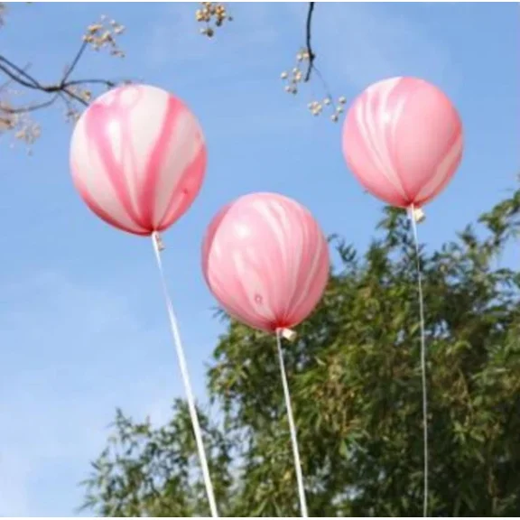 12 Pack Pink Swirl Marble Balloons Birthday Party