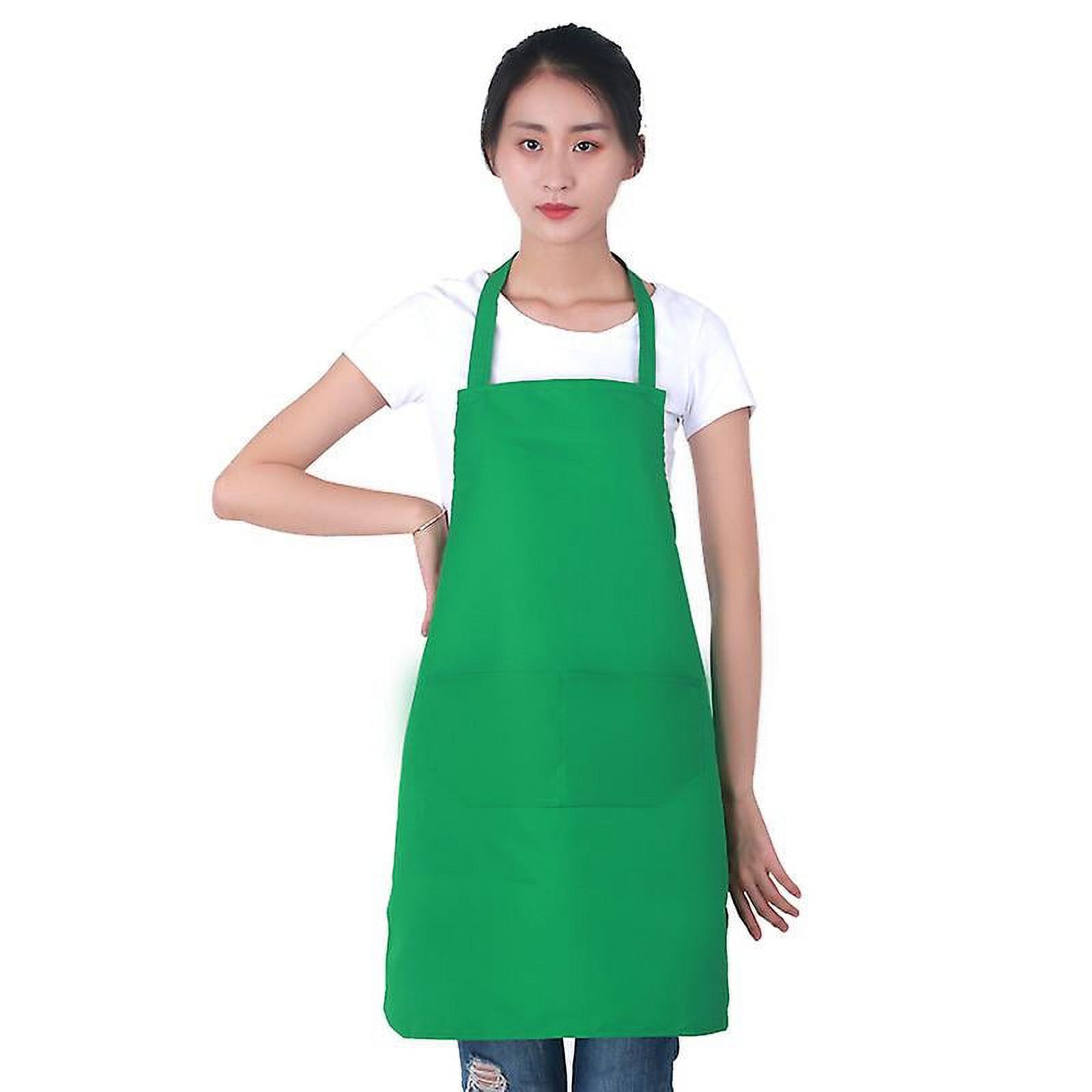 12 Pack Plain Bib Aprons With 2 Pockets Black Unisex Commercial Apron