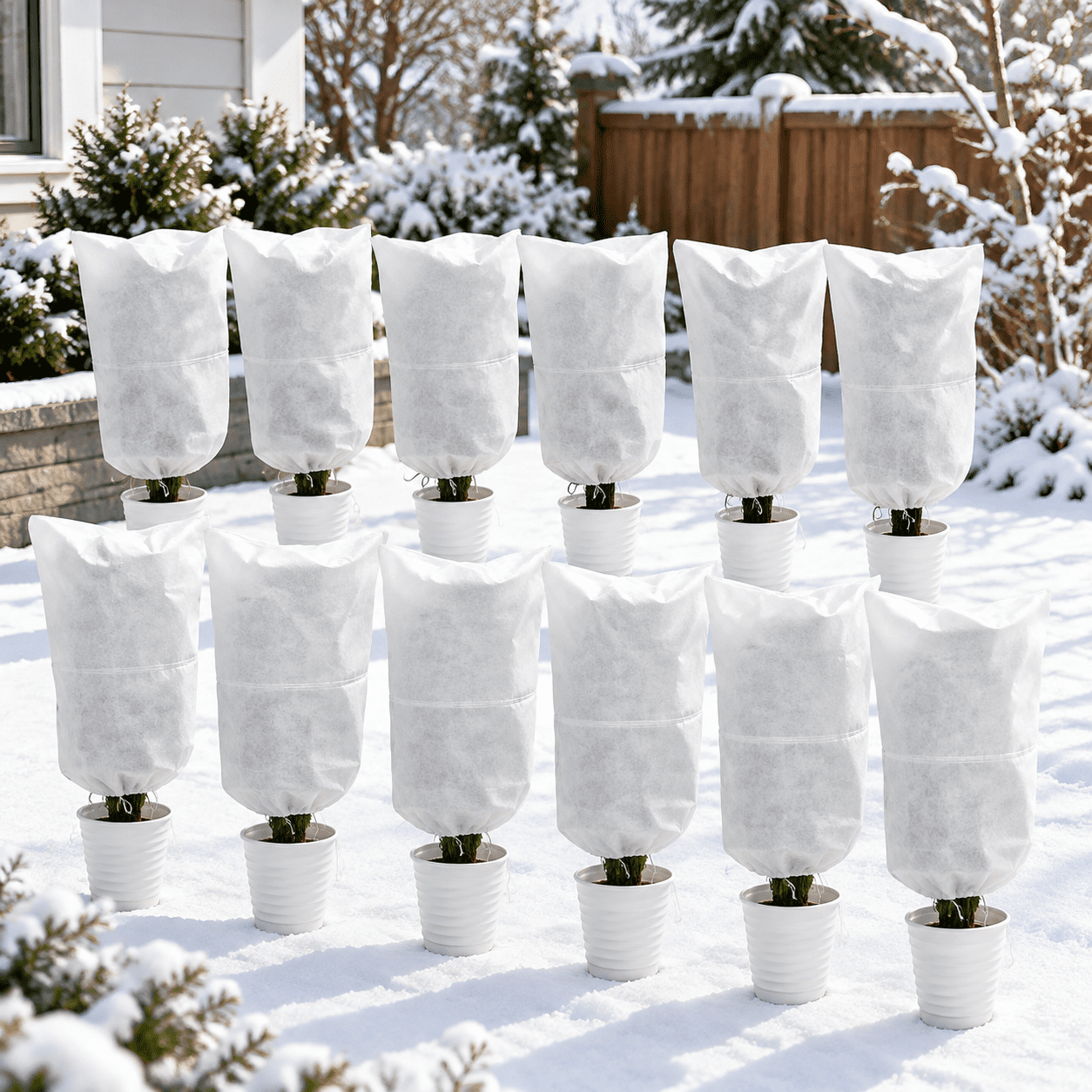 12 Pack Plant Covers Freeze Protection 24x32'' Winter Frosts Cloth For ...