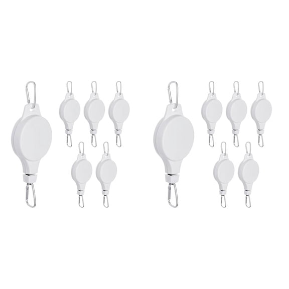 12 Pack Plant Pulley Retractable Hanger Adjustable Height Wheel for Hanging Plants Indoor White