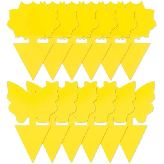 12 Pack Plant Sticky Trap Fungus Gnat Traps Killer for Indoor and Outdoor Bug, Fruit Fly Sticky Strips Protect Houseplant, Non-Toxic and Odorless