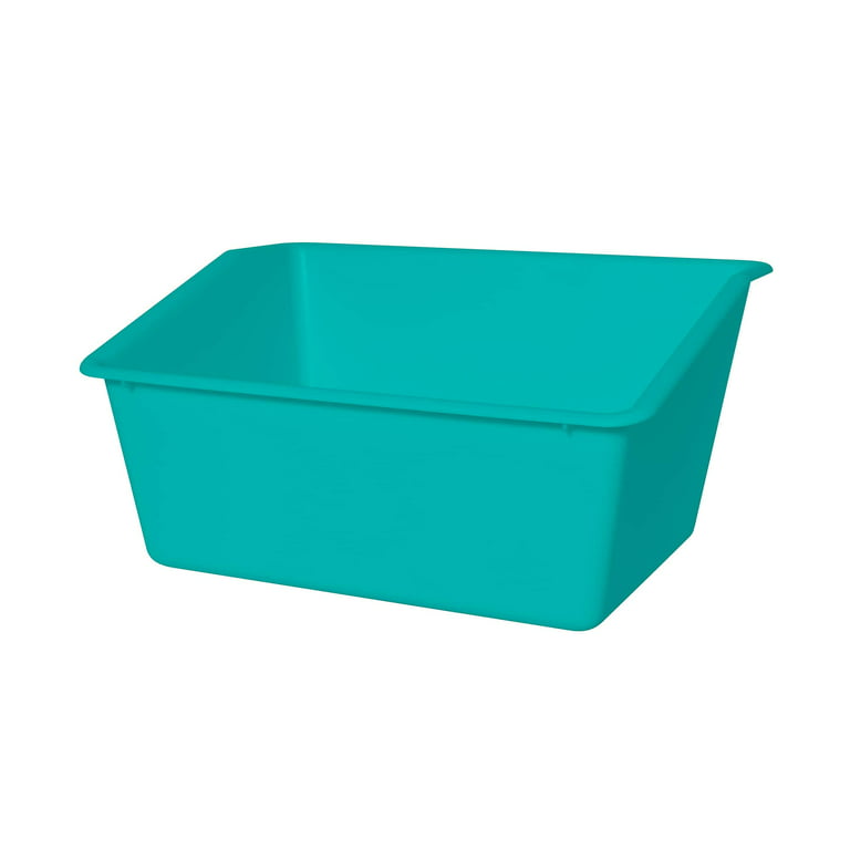Teal Small Plactic Storage Bin - The School Box Inc