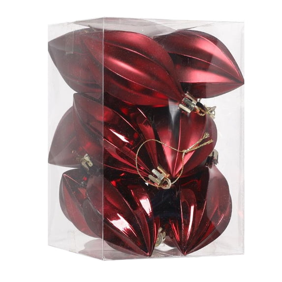 Wine Wine Red Christmas Tree Ornaments 12 Pack Metallic Starfruit Shape Hanging Baubles For Holiday Party Decor
