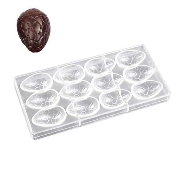 12-Pack Plastic Dinosaur Egg Chocolate Mold, Transparent and Easy to Demold for Candy and Ice Cream Making