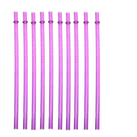 12 Pack Plastic Drinking Straw, Reusable Hard Straw with Spiral Design for Home Party Daily Beverage Drinking Use Purple
