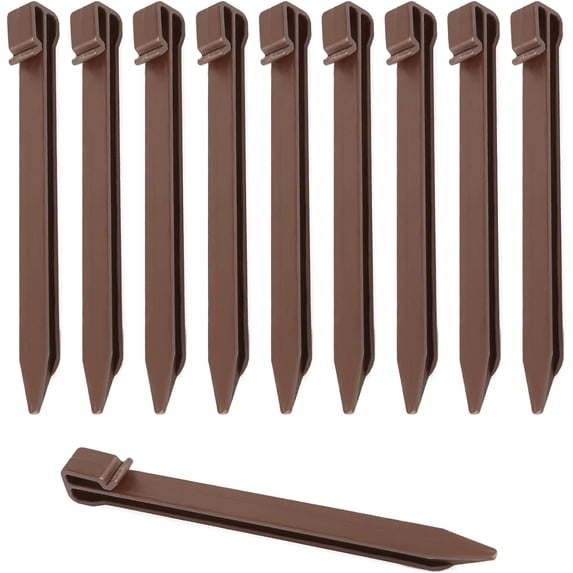 12-Pack Plastic Edging Nails, 9.84-in. Paver Edging Spikes, Landscape Anchoring Spikes Weed Barrier Brown