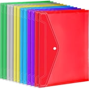 LANZOELIFE 12 Pack Plastic File Folders, A4 Size Envelopes With Snap Closure for Business Office Home, Poly Filing Folders, Assorted Colors