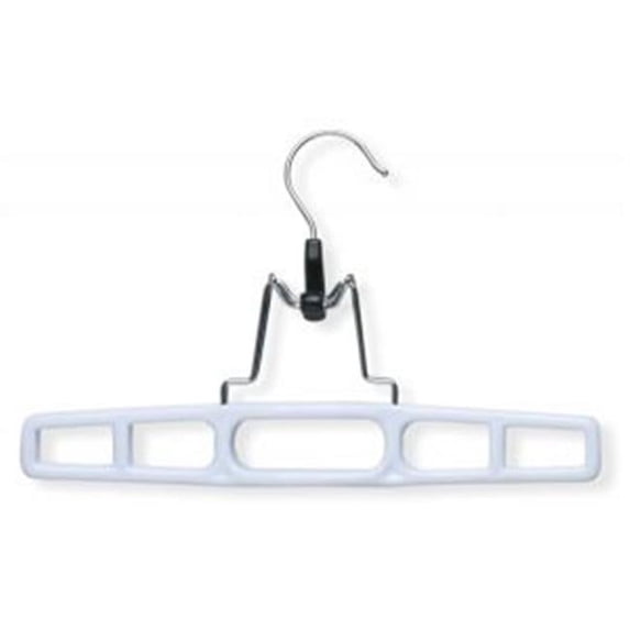 12-Pack Plastic Pant Hanger With Clamp - White