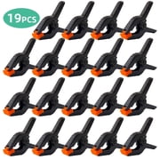 WLGJL 19 Pack Plastic Spring Clamps, 3 inch Small Heavy Duty Clips for Crafts, Backdrop Stand, Woodworking, Photography Studios Black