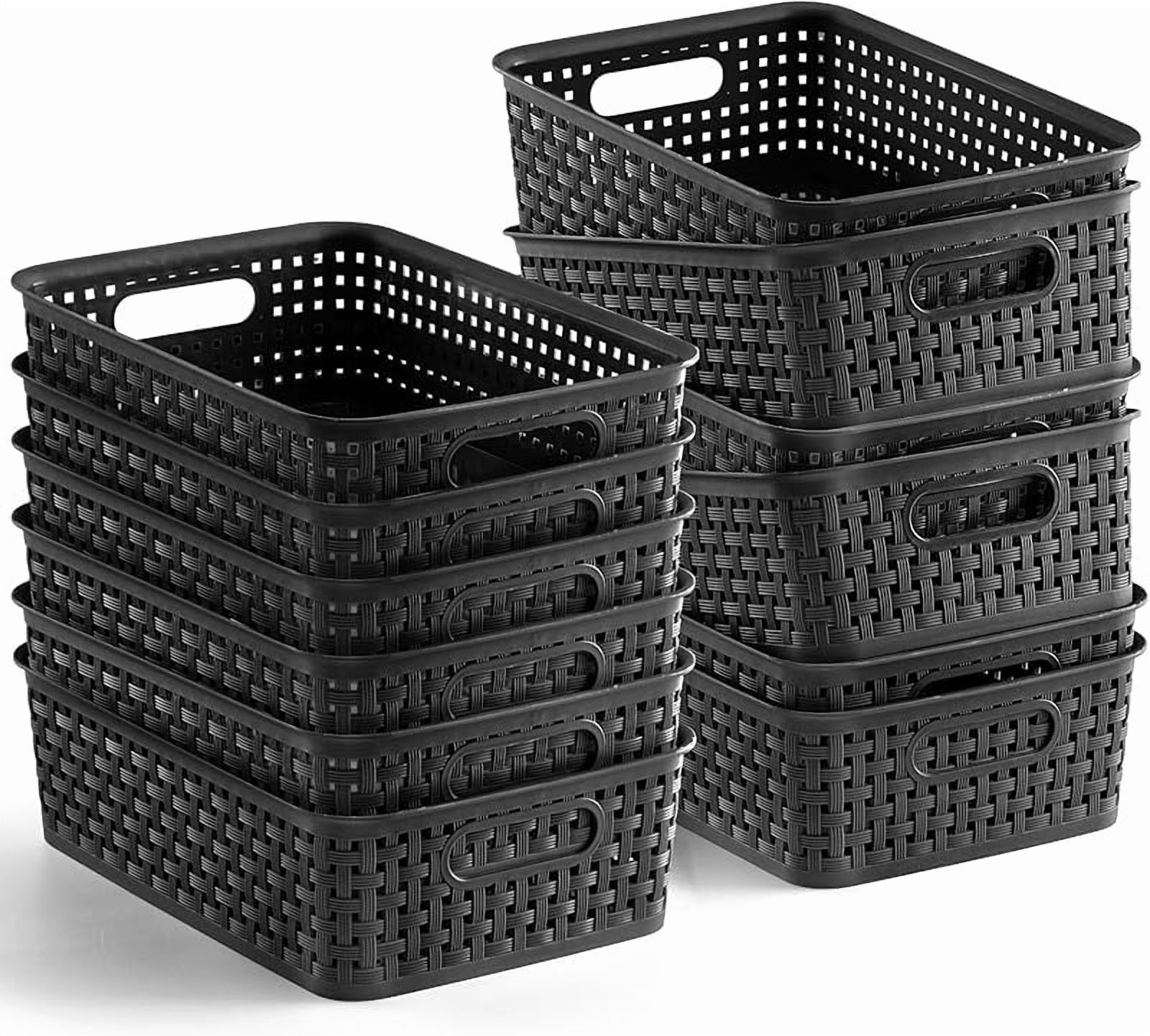 Curated visual reference: Minimalist Pantry Storage For A Small Kitchen With Baskets Reference: 12 Pack Plastic Storage Baskets
