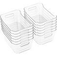 thumbnail image 1 of 12 Pack Plastic Storage Bins, Multi-Use Organizer Bins, Pantry Organizer, Clear Storage Containers, Bins for Home & Kitchen, 1 of 6
