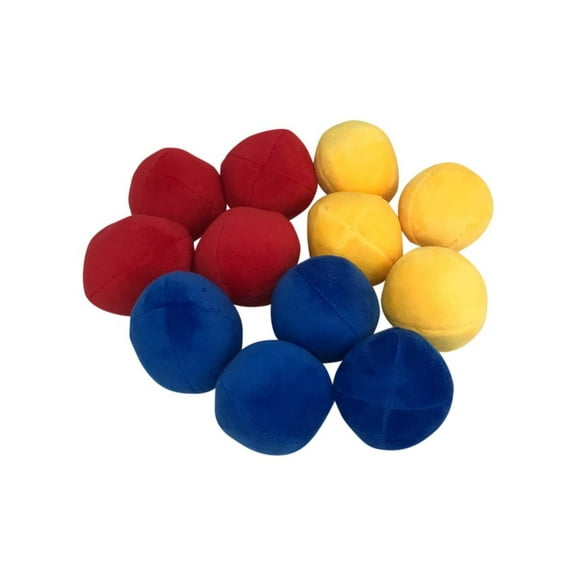 12 Pack Plush Squeaky Balls for Small Dogs or Cats - Red, Yellow, Blue