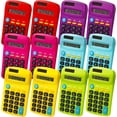 thumbnail image 1 of 12 Pack Pocket Mini Calculators,Pocket Size Basic Calculators,Solar Battery Dual Power Function Calculator,8 Digit Display Small Calculator for Students Kids Home Office(6 Colors), 1 of 7