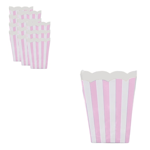12 Pack Popcorn Boxes for Home Party Movie Night and Gifting, Striped Paper Popcorn Containers for Festival Gathering