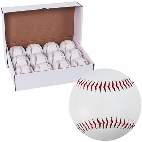 12 Pack Practice Training Baseballs for Youth 9 Inch Baseballs for Pitching Throwing Unmarked Autographs Baseball(One Dozen)…