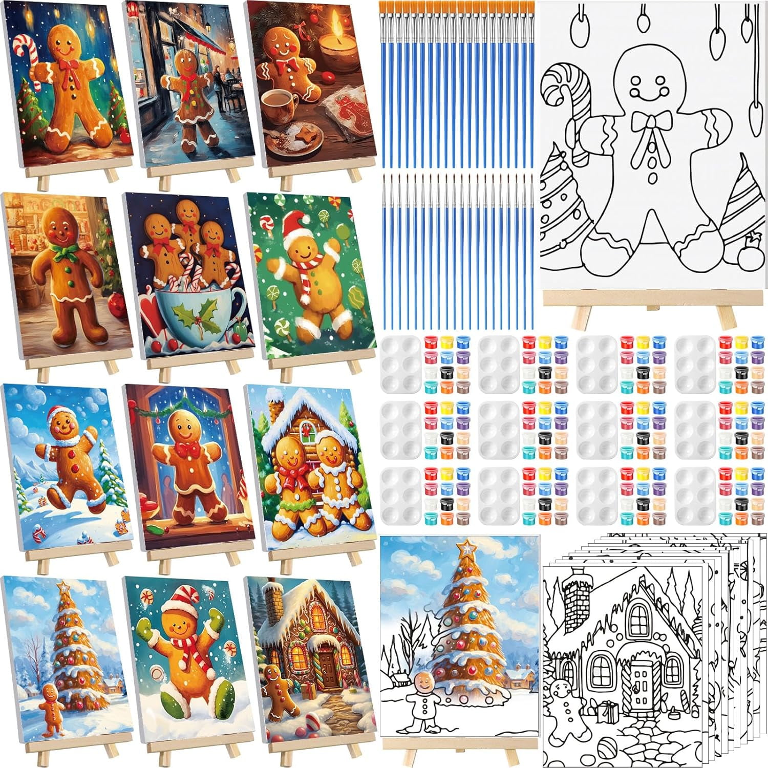 Chuangdi 10 Pcs Landscape Pre Drawn Canvas For Painting Pre - Want