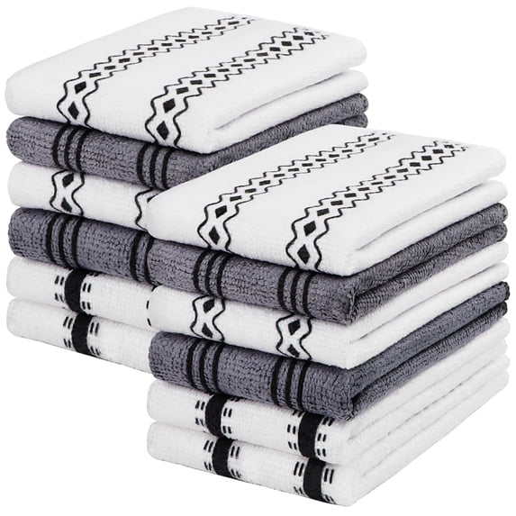 12-Pack Premium Black Lint-Free Microfiber Towels, 11.5"×11.5", Absorbent Reusable Cloths for Car, Kitchen & Household Cleaning