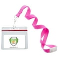 thumbnail image 1 of 12 Pack - Premium Bright Neon Lanyards with Breakaway Clasp & Heavy Duty Ziplock Badge Holder by Specialist ID (Horizontal, Pink), 1 of 7