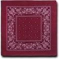thumbnail image 1 of 12 Pack Premium Cotton Head Wrap Scarf Bandana 22" X 22" (Burgundy,100% Cotton), 1 of 1