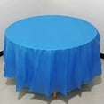 thumbnail image 1 of 12 Pack Premium Plastic Disposable 84 Inch Round Tablecloth Round Table Covers Polyester Antependium,Bu2,Peva, 1 of 6